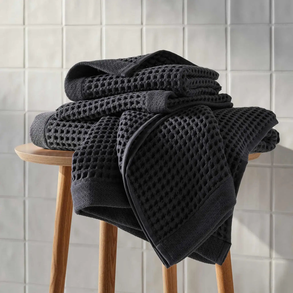 Waffle Bath Towels Set of 2 in 100% Long-Staple Turkish Cotton,