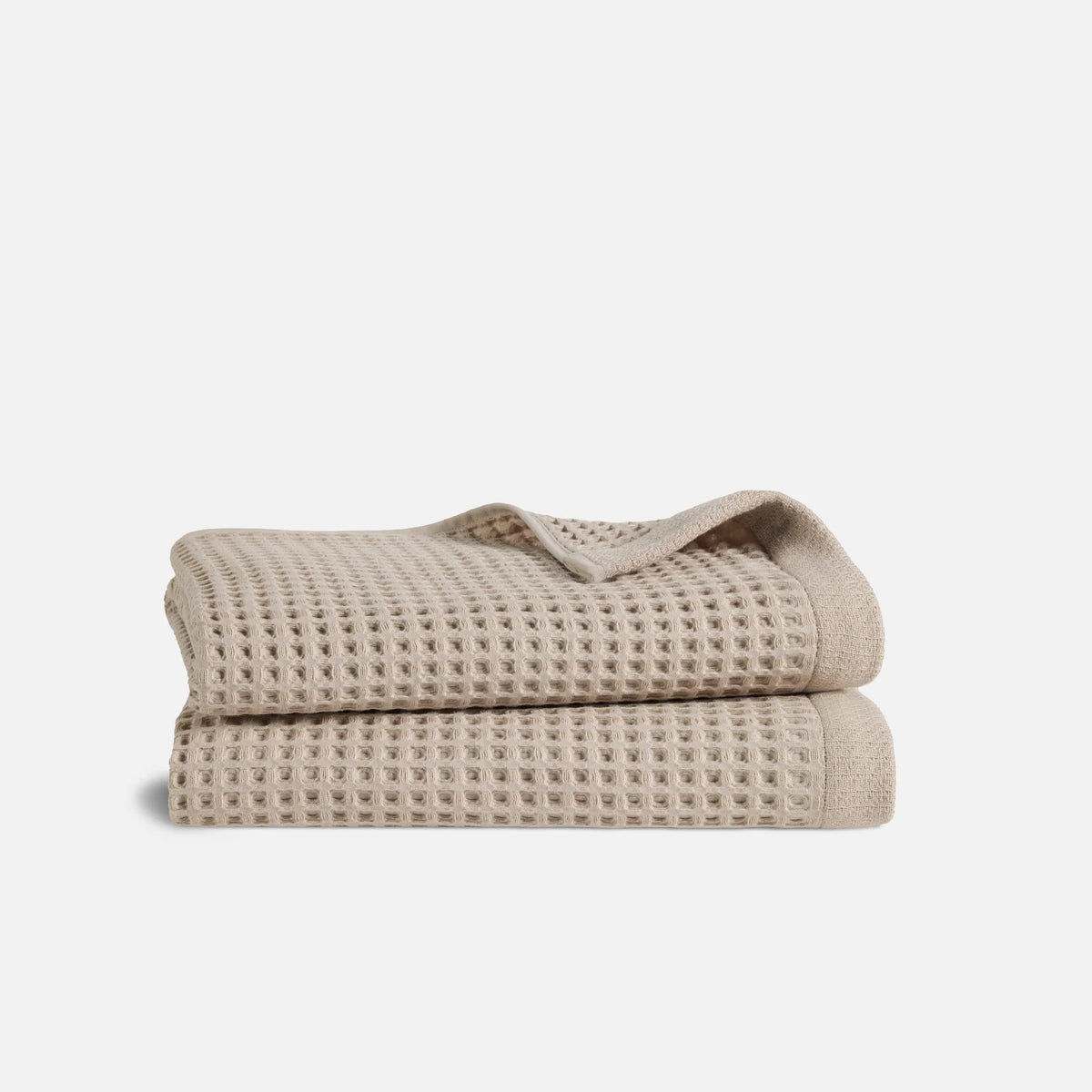 Waffle Bath Towels Set of 2 in 100% Long-Staple Turkish Cotton,