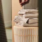 Waffle Bath Towels Set of 2 in 100% Long-Staple Turkish Cotton,
