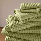 Waffle Bath Towels Set of 2 in 100% Long-Staple Turkish Cotton,