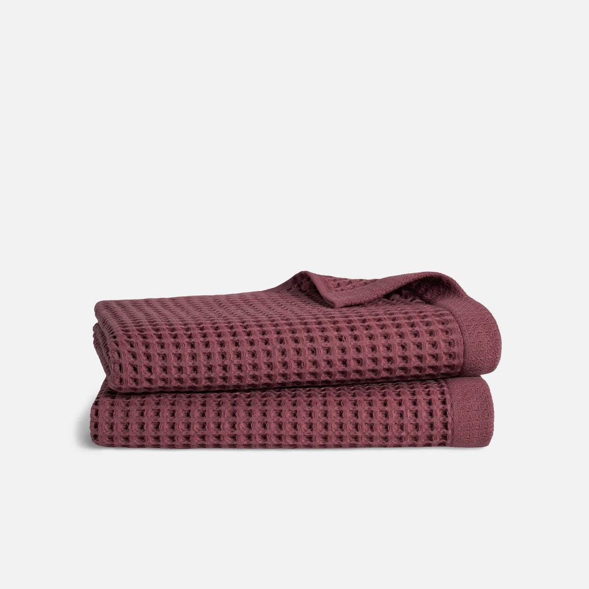 Waffle Bath Towels Set of 2 in 100% Long-Staple Turkish Cotton,