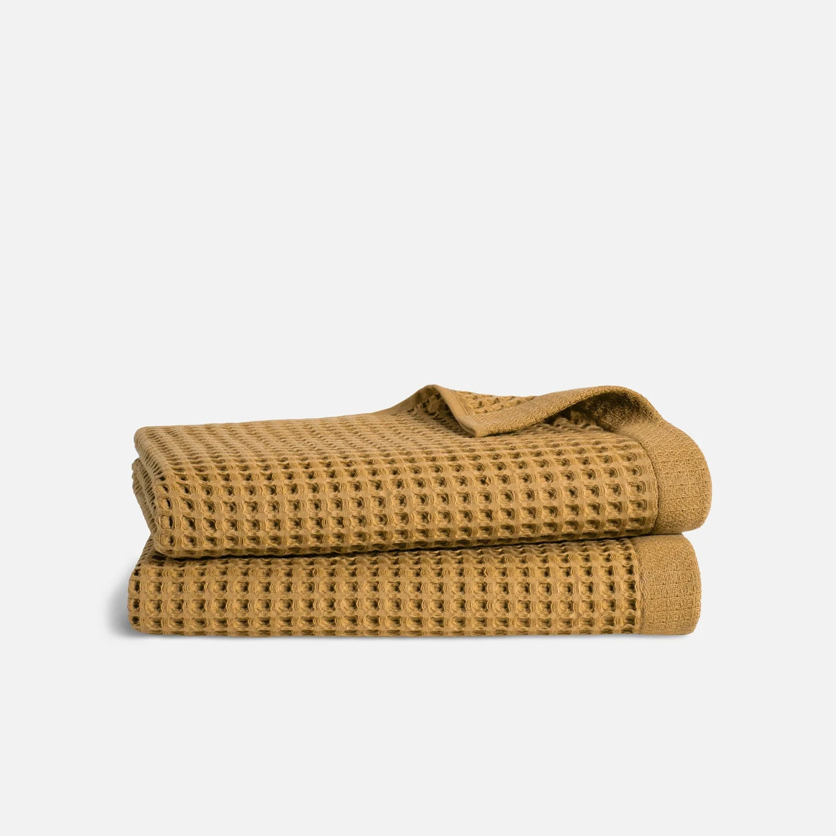Waffle Bath Towels Set of 2 in 100% Long-Staple Turkish Cotton,