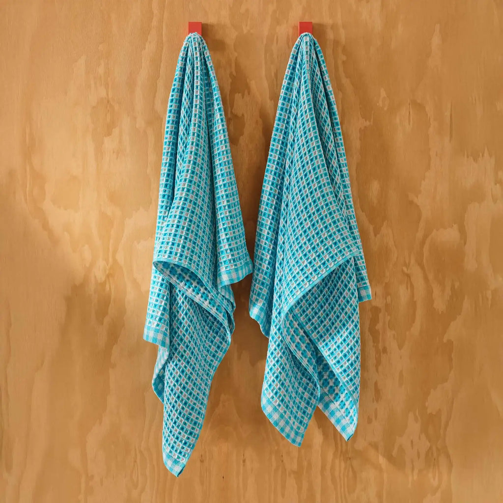 Waffle Bath Towels Set of 2 in 100% Long-Staple Turkish Cotton,