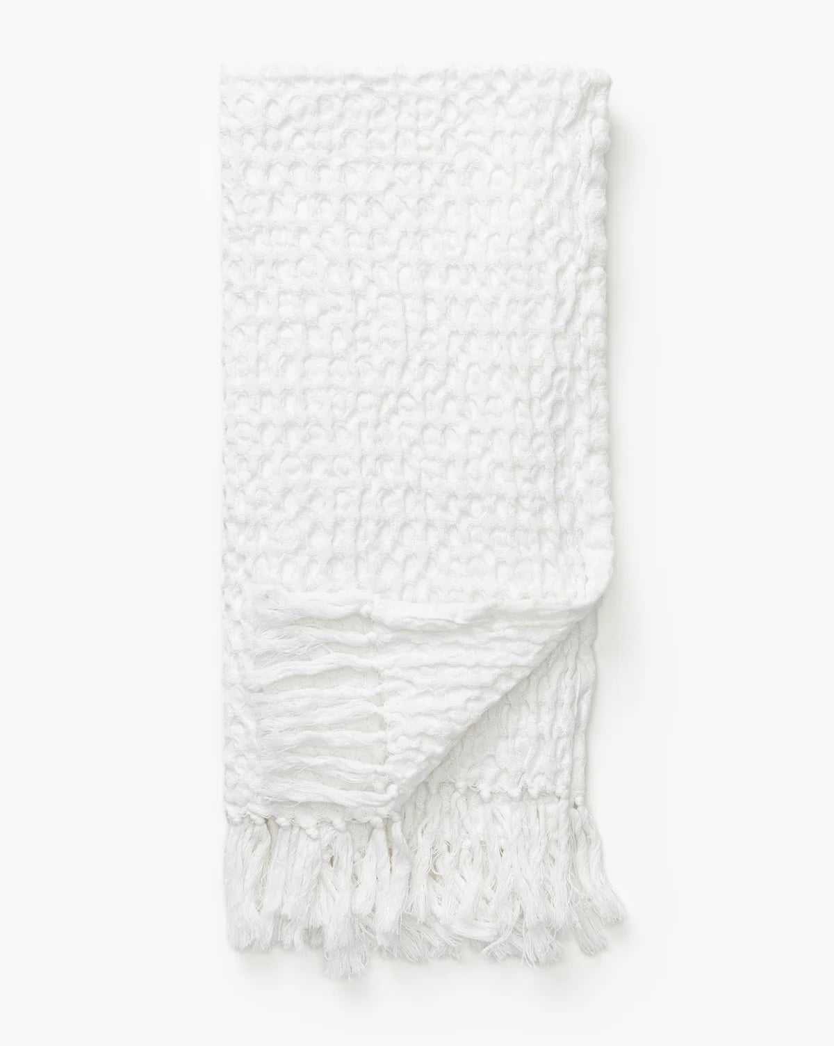 Waffle Hand Towel in White Cotton