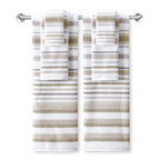 Waffle-Textured Bath Towel Set in Soft Combed Cotton, Six Pieces