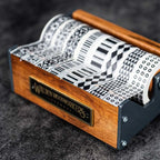 Walnut Wood Washi Tape Dispenser with Cast Iron Cutter for Medium or Large Desk Tape Collections