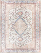 Washable Area Rug in Traditional Medallion Style, Machine Woven