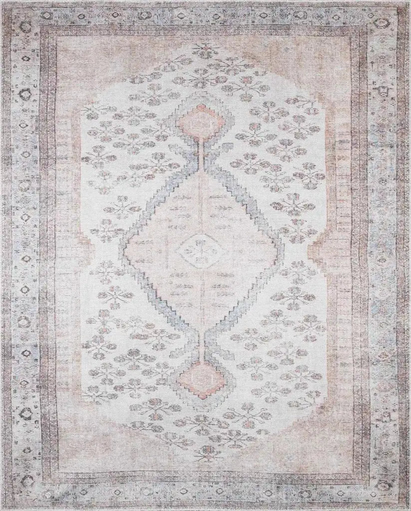 Washable Area Rug in Traditional Medallion Style, Machine Woven