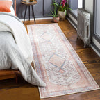 Washable Area Rug in Traditional Medallion Style, Machine Woven