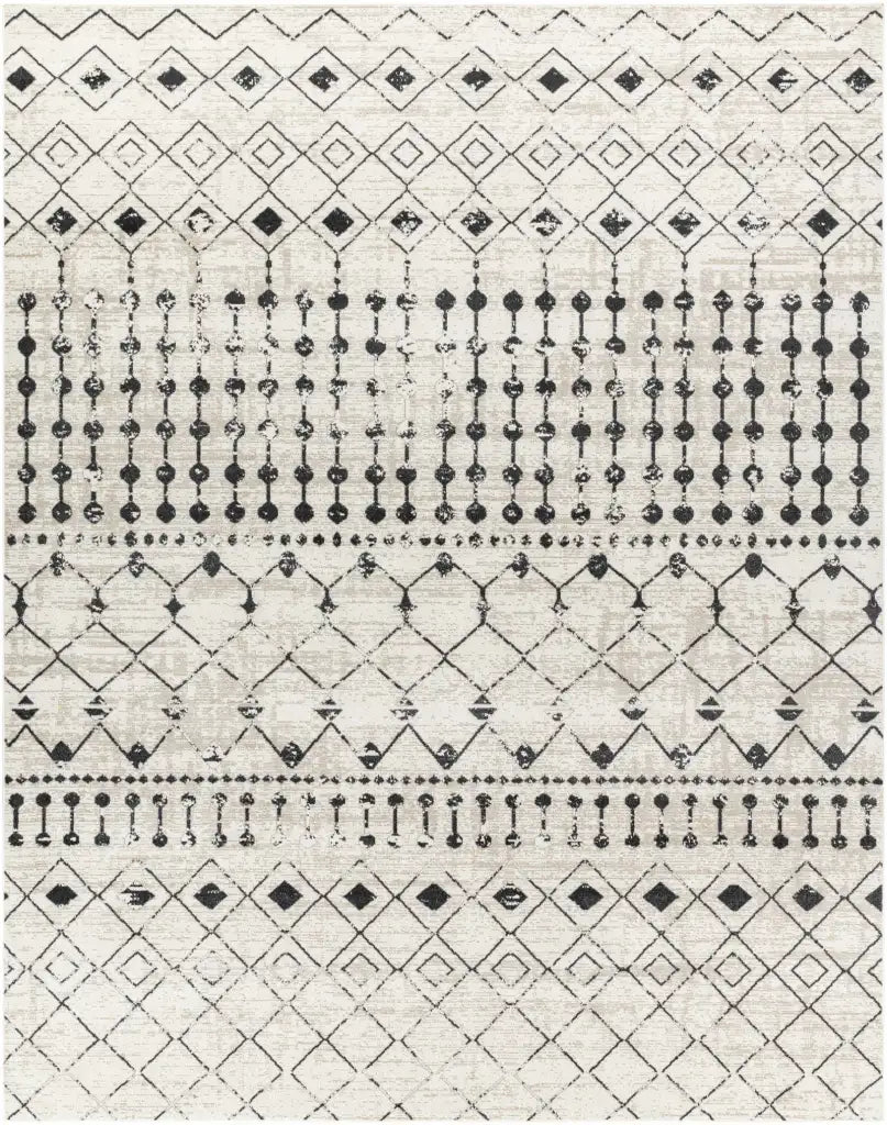Washable Area Rug in Transitional Bohemian Style, Low Pile 100%