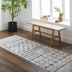 Washable Area Rug in Transitional Bohemian Style, Low Pile 100%