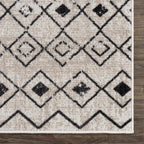 Washable Area Rug in Transitional Bohemian Style, Low Pile 100%