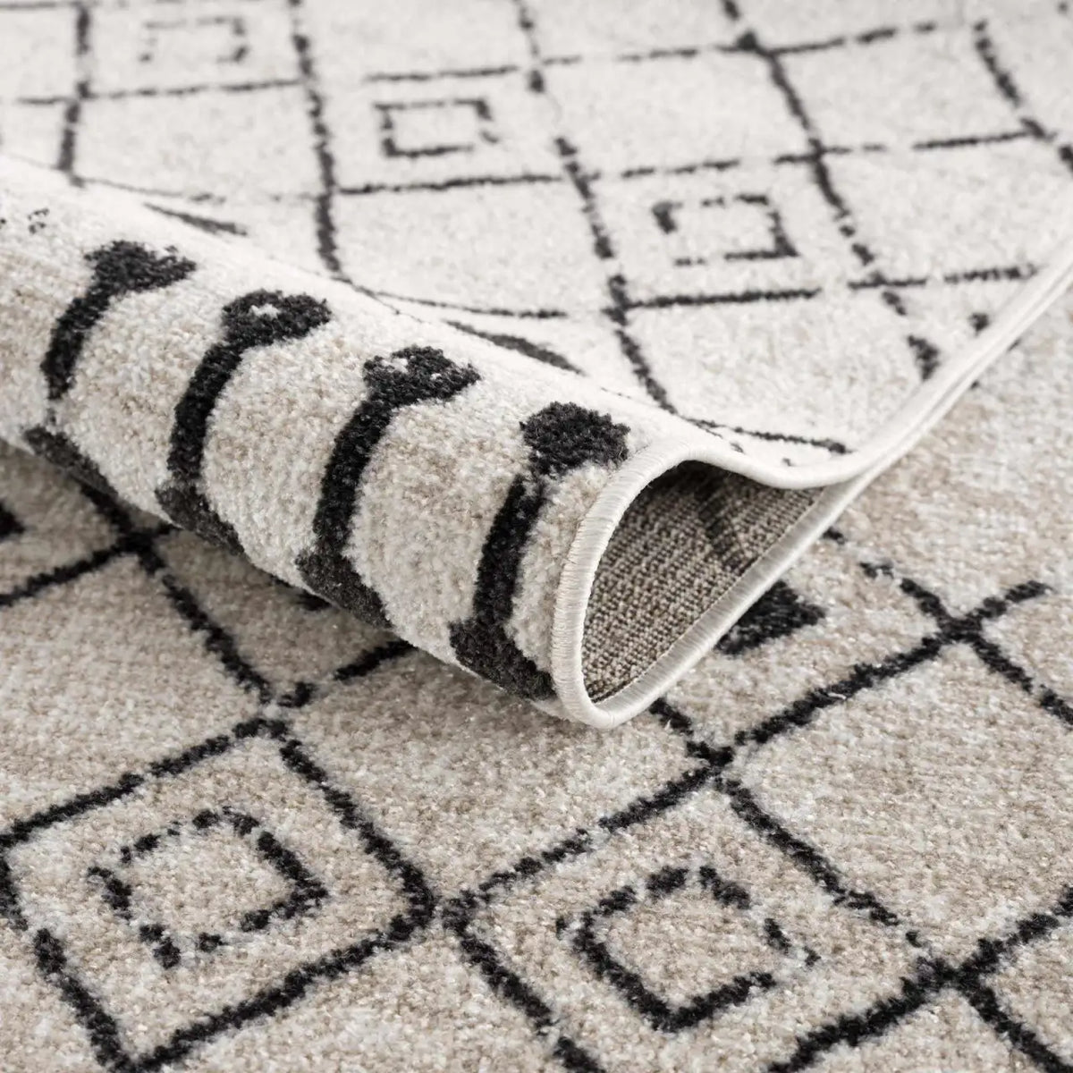 Washable Area Rug in Transitional Bohemian Style, Low Pile 100%