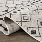 Washable Area Rug in Transitional Bohemian Style, Low Pile 100%