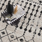 Washable Area Rug in Transitional Bohemian Style, Low Pile 100%