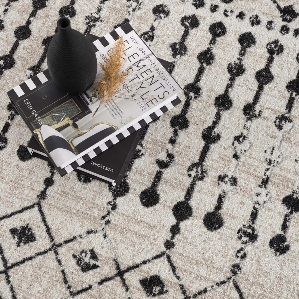 Washable Area Rug in Transitional Bohemian Style, Low Pile 100%