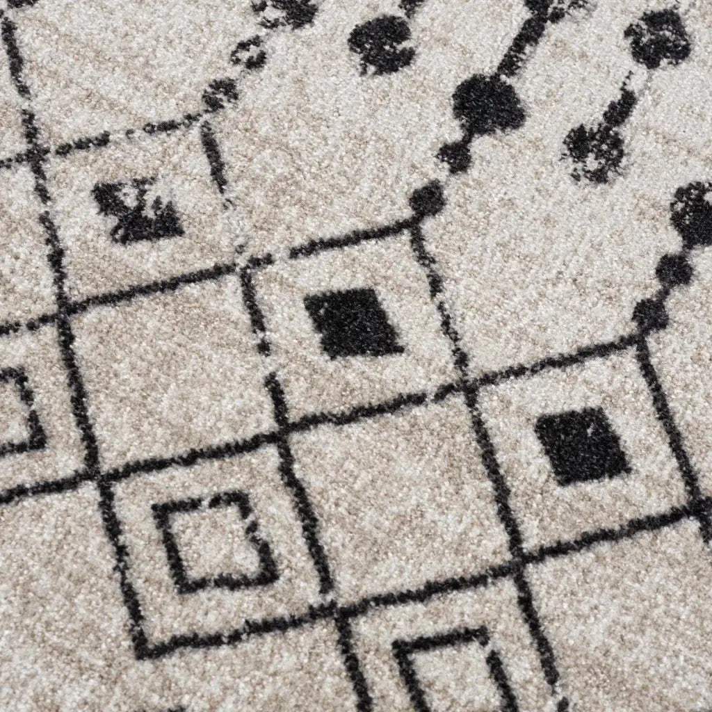 Washable Area Rug in Transitional Bohemian Style, Low Pile 100%