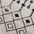 Washable Area Rug in Transitional Bohemian Style, Low Pile 100%
