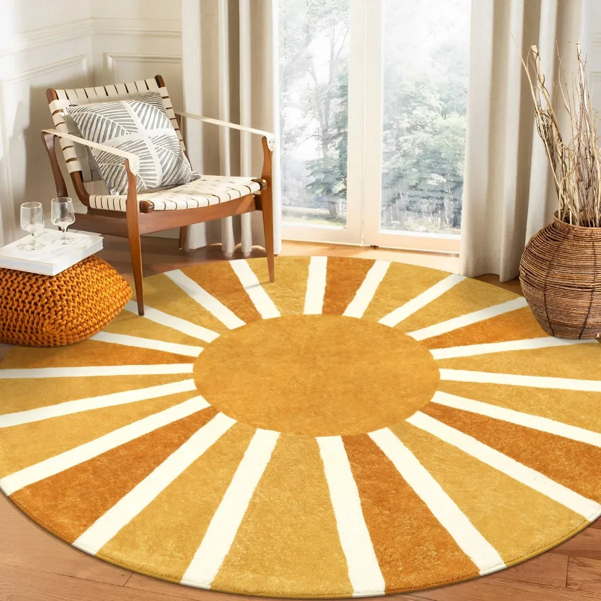 Washable Boho Rainbow Rug