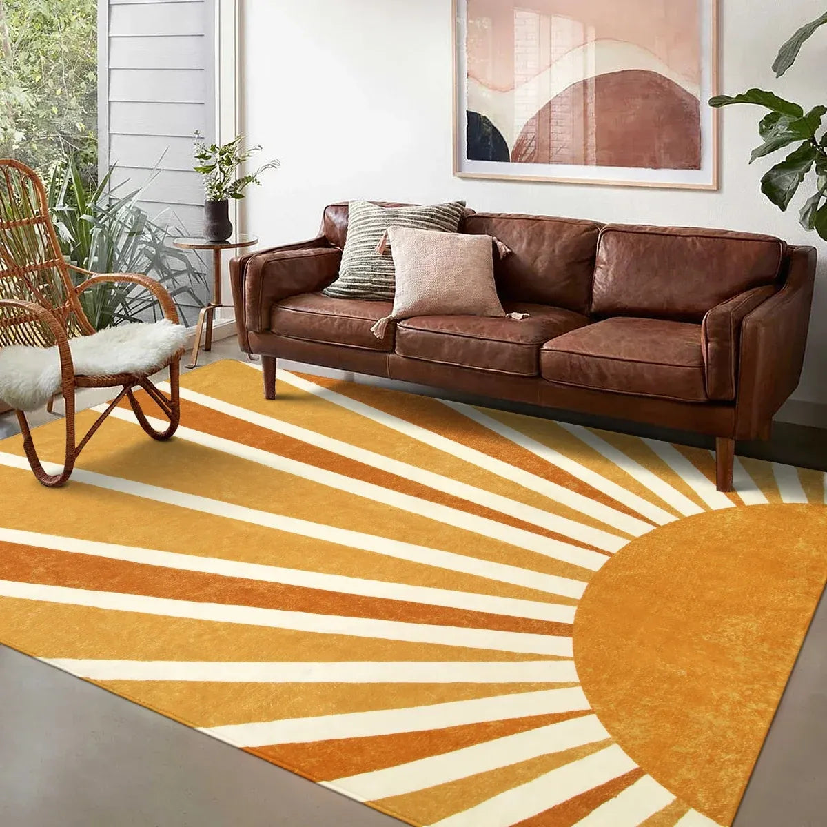 Washable Boho Rainbow Rug