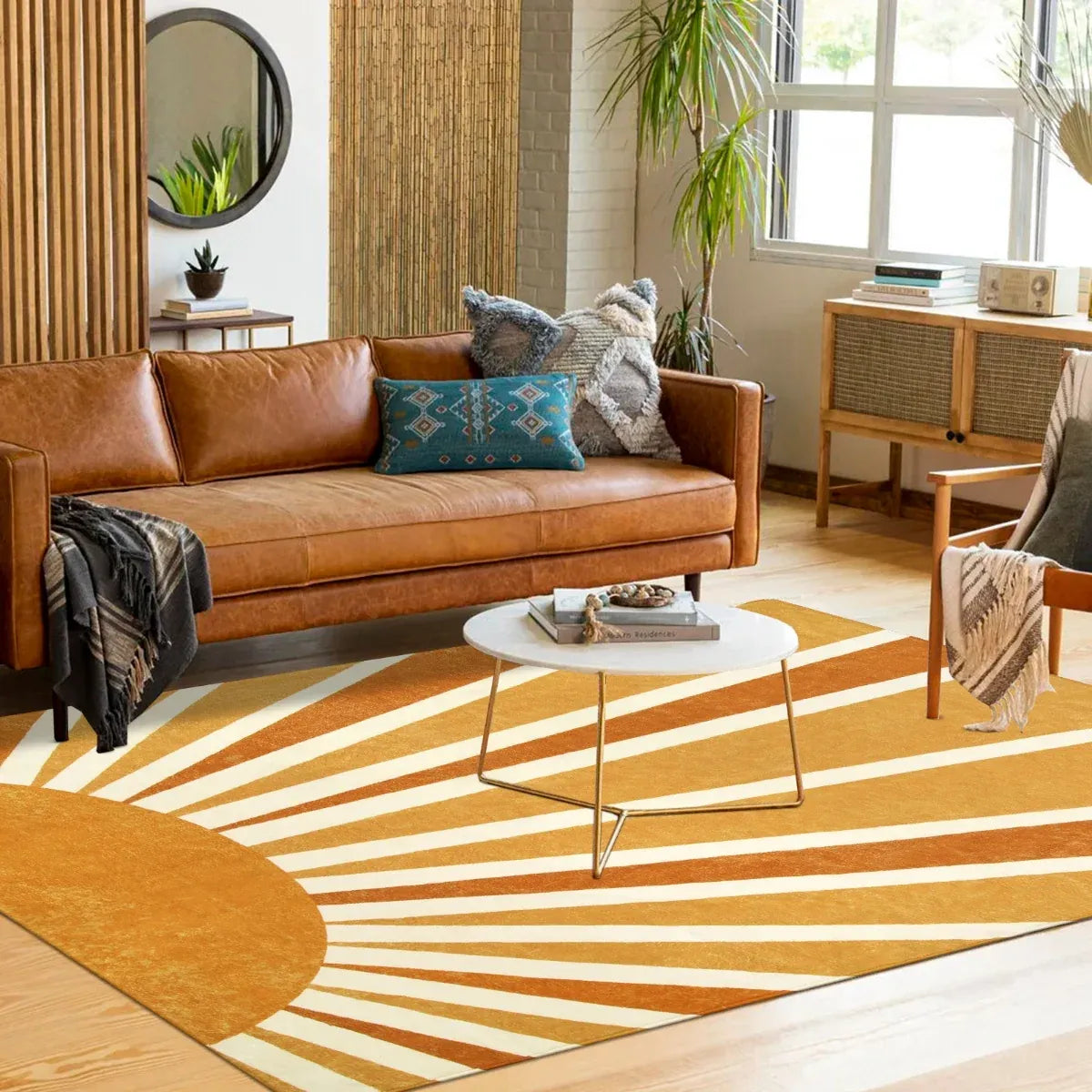 Washable Boho Rainbow Rug