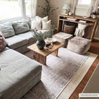 Washable Cream Area Rug with Traditional Pattern, Low Profile and Rectangle, Square or Runner Sizes