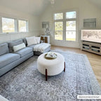 Washable Cream Area Rug with Traditional Pattern, Low Profile and Rectangle, Square or Runner Sizes