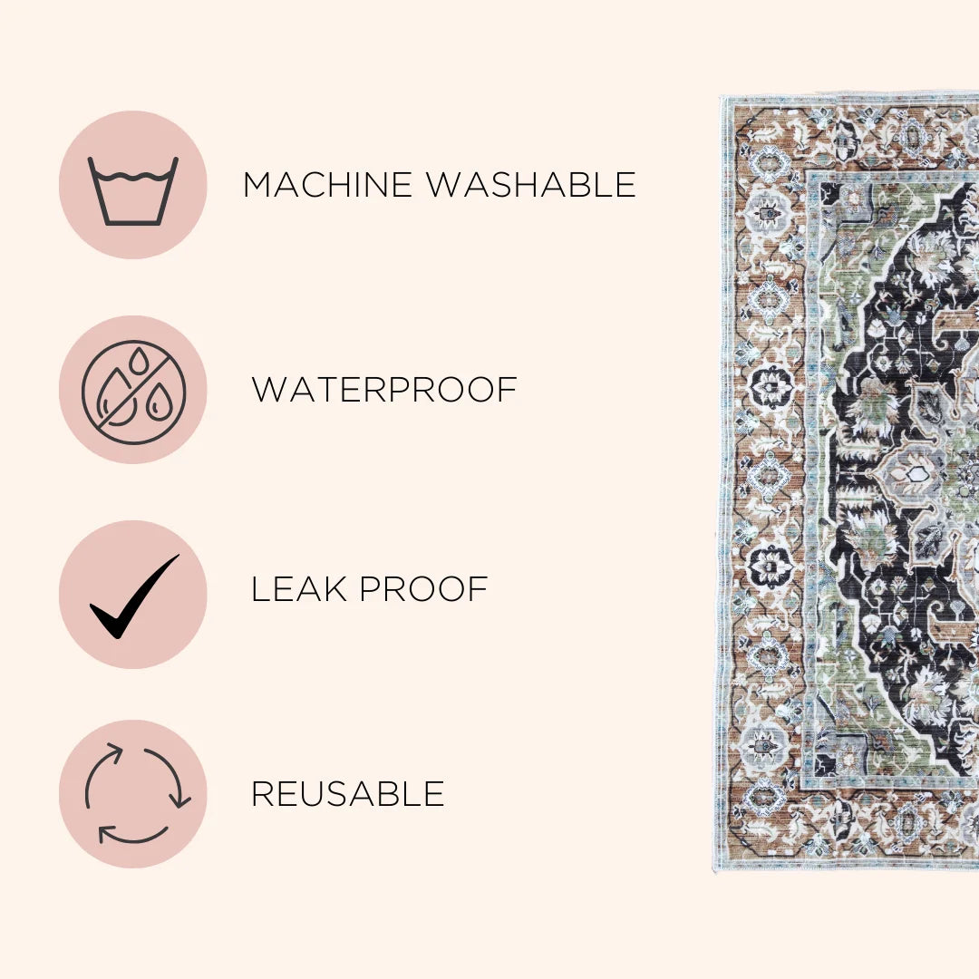 Washable Pet Mat 2-Pack with Leak-Proof Floor Protection in Two Sizes and Three Color Designs