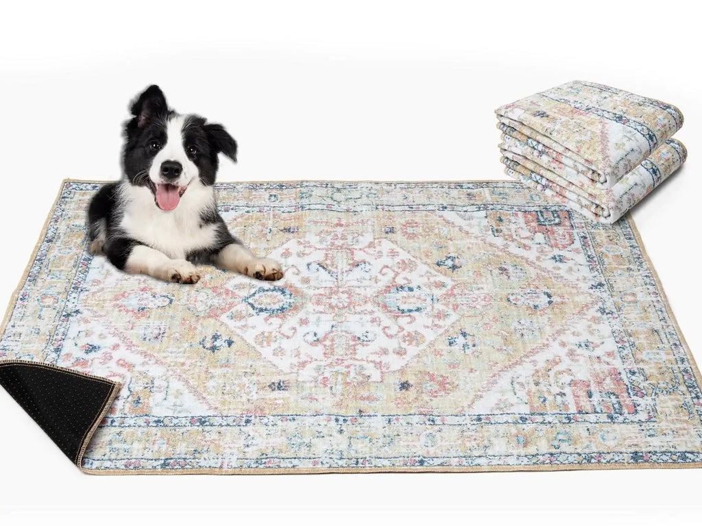 Washable Pet Mat 2-Pack with Leak-Proof Floor Protection in Two Sizes and Three Color Designs