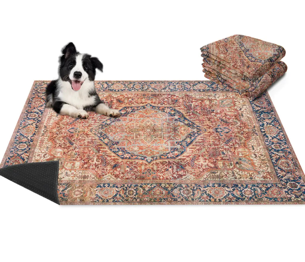 Washable Pet Mat 2-Pack with Leak-Proof Floor Protection in Two Sizes and Three Color Designs