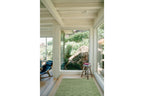 Washable Sage Green Geometric Rug, Recycled Polyester Medium-Pile Basketweave Design in Multiple Sizes