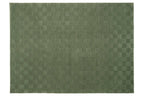 Washable Sage Green Geometric Rug, Recycled Polyester Medium-Pile Basketweave Design in Multiple Sizes