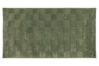 Washable Sage Green Geometric Rug, Recycled Polyester Medium-Pile Basketweave Design in Multiple Sizes