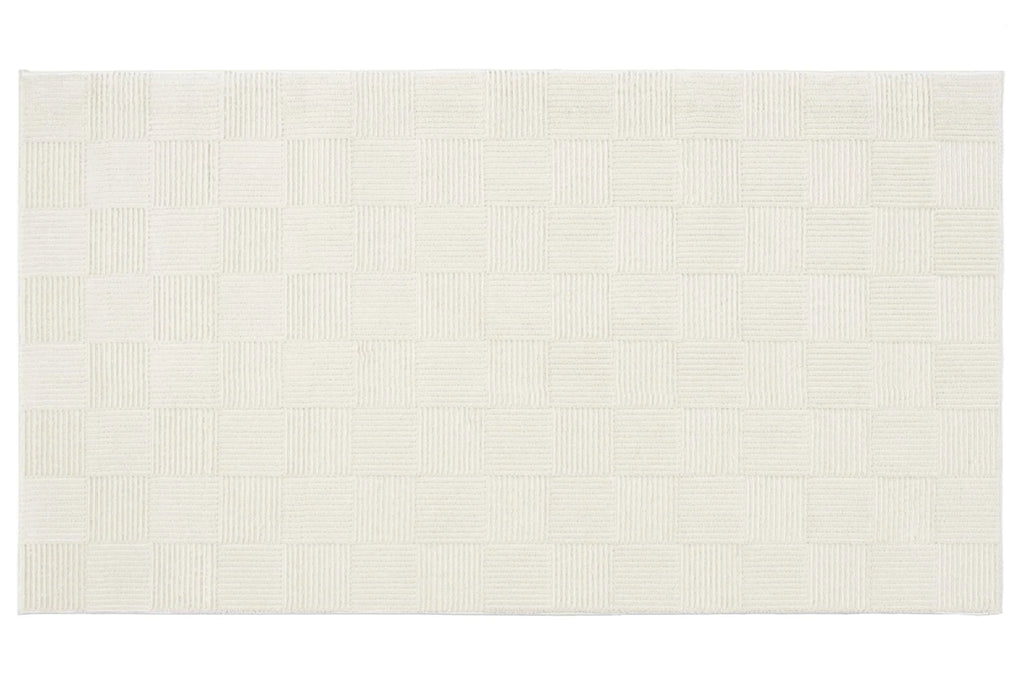 Washable Sage Green Geometric Rug, Recycled Polyester Medium-Pile Basketweave Design in Multiple Sizes
