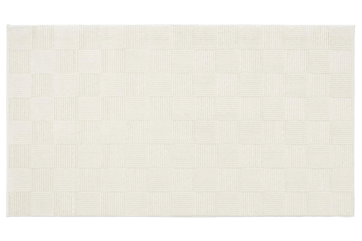 Washable Sage Green Geometric Rug, Recycled Polyester Medium-Pile Basketweave Design in Multiple Sizes