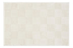 Washable Sage Green Geometric Rug, Recycled Polyester Medium-Pile Basketweave Design in Multiple Sizes