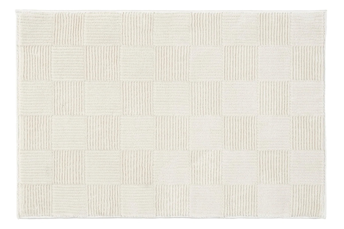 Washable Sage Green Geometric Rug, Recycled Polyester Medium-Pile Basketweave Design in Multiple Sizes