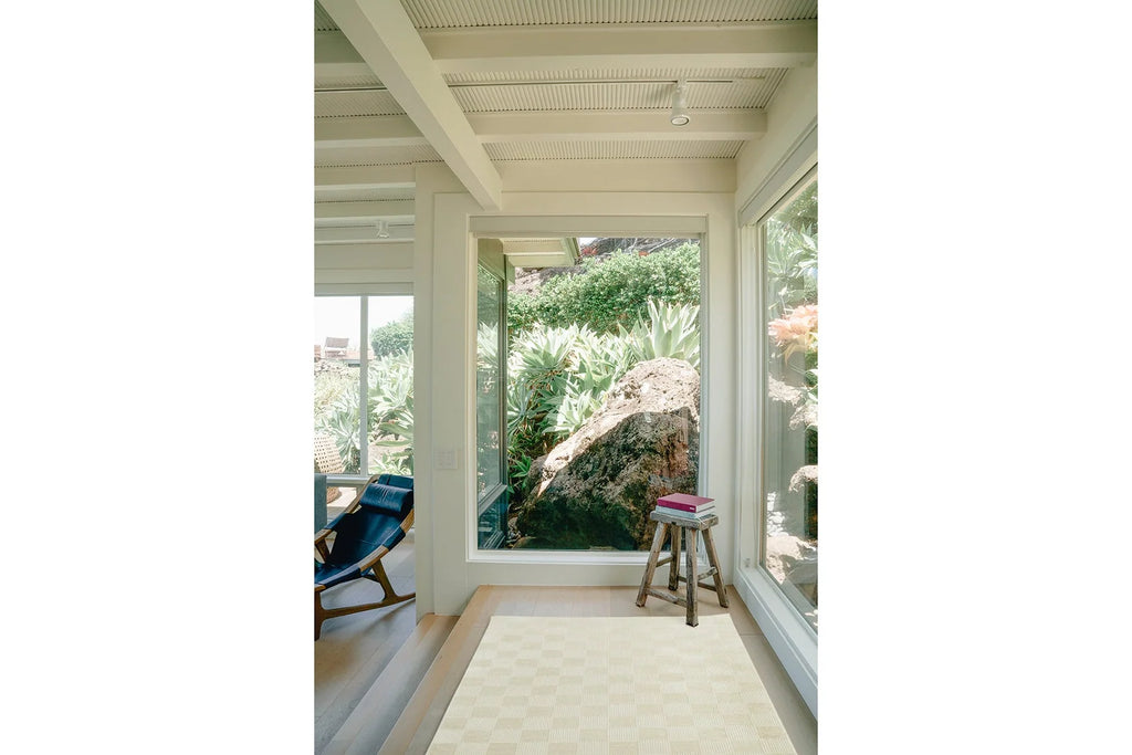 Washable Sage Green Geometric Rug, Recycled Polyester Medium-Pile Basketweave Design in Multiple Sizes