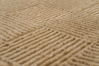 Washable Sage Green Geometric Rug, Recycled Polyester Medium-Pile Basketweave Design in Multiple Sizes