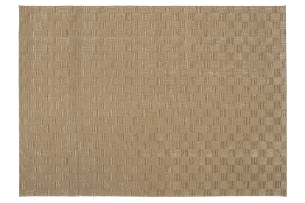 Washable Sage Green Geometric Rug, Recycled Polyester Medium-Pile Basketweave Design in Multiple Sizes