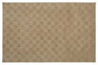 Washable Sage Green Geometric Rug, Recycled Polyester Medium-Pile Basketweave Design in Multiple Sizes