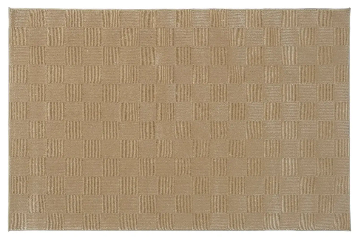 Washable Sage Green Geometric Rug, Recycled Polyester Medium-Pile Basketweave Design in Multiple Sizes