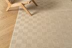 Washable Sage Green Geometric Rug, Recycled Polyester Medium-Pile Basketweave Design in Multiple Sizes