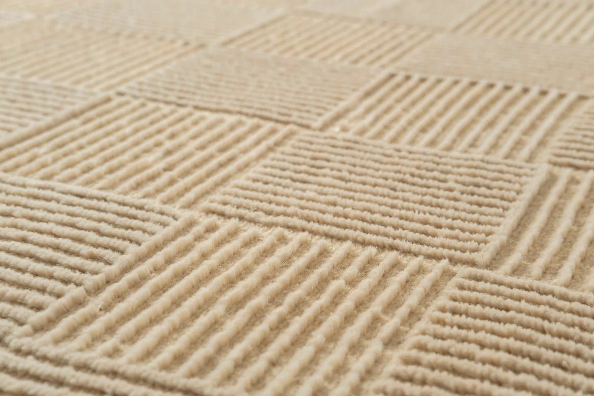 Washable Sage Green Geometric Rug, Recycled Polyester Medium-Pile Basketweave Design in Multiple Sizes