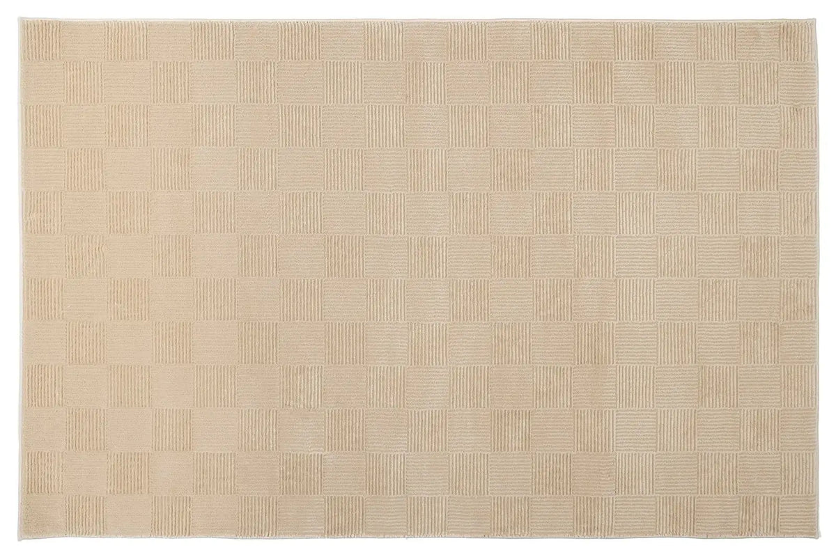 Washable Sage Green Geometric Rug, Recycled Polyester Medium-Pile Basketweave Design in Multiple Sizes