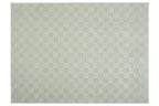 Washable Sage Green Geometric Rug, Recycled Polyester Medium-Pile Basketweave Design in Multiple Sizes