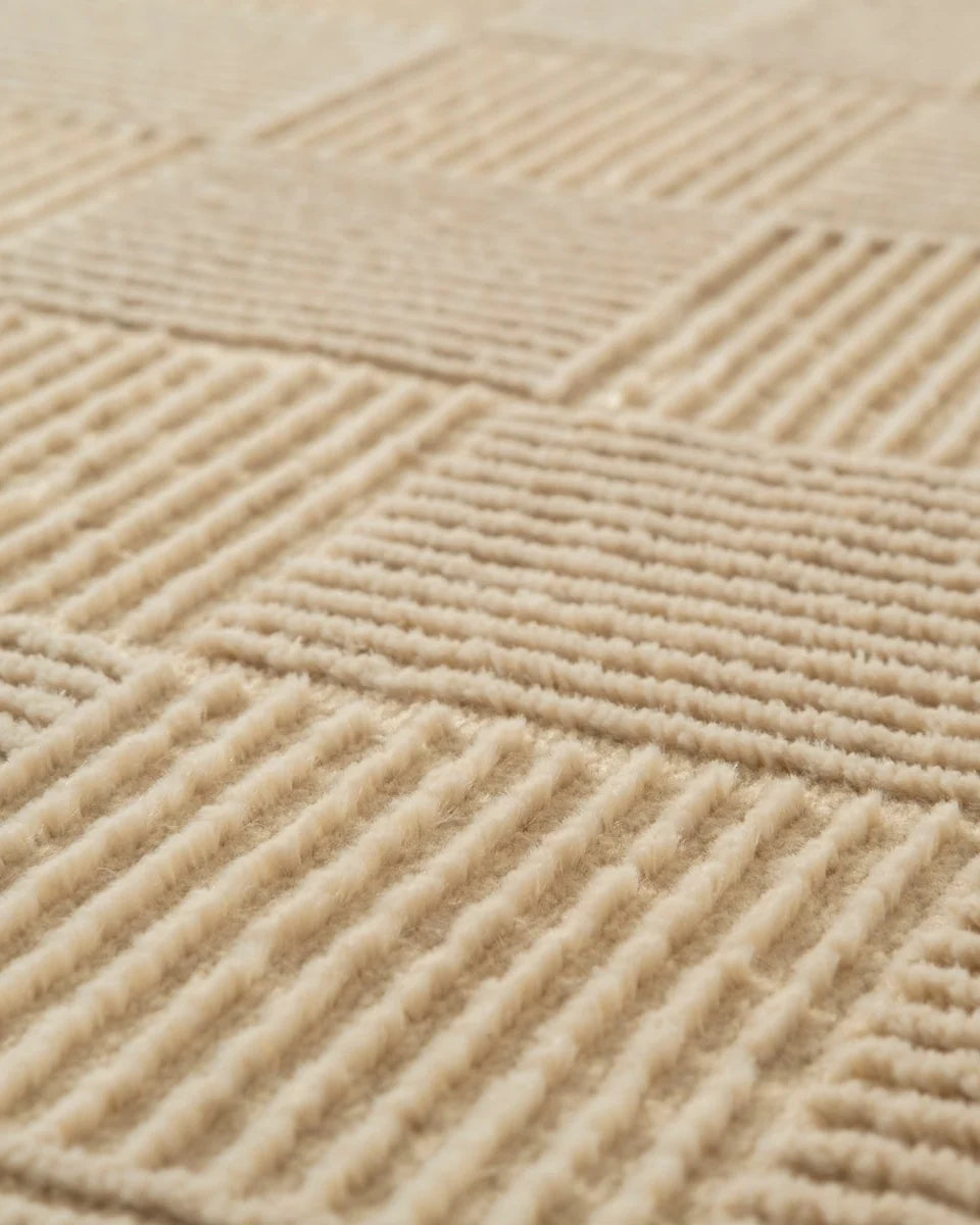 Washable Sage Green Geometric Rug, Recycled Polyester Medium-Pile Basketweave Design in Multiple Sizes