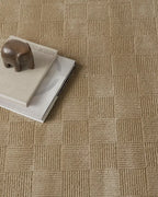 Washable Sage Green Geometric Rug, Recycled Polyester Medium-Pile Basketweave Design in Multiple Sizes