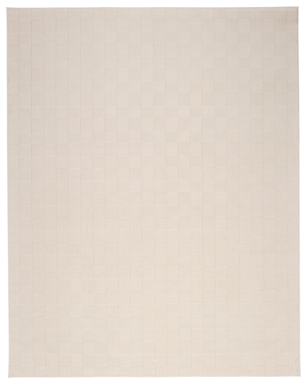 Washable Sage Green Geometric Rug, Recycled Polyester Medium-Pile Basketweave Design in Multiple Sizes