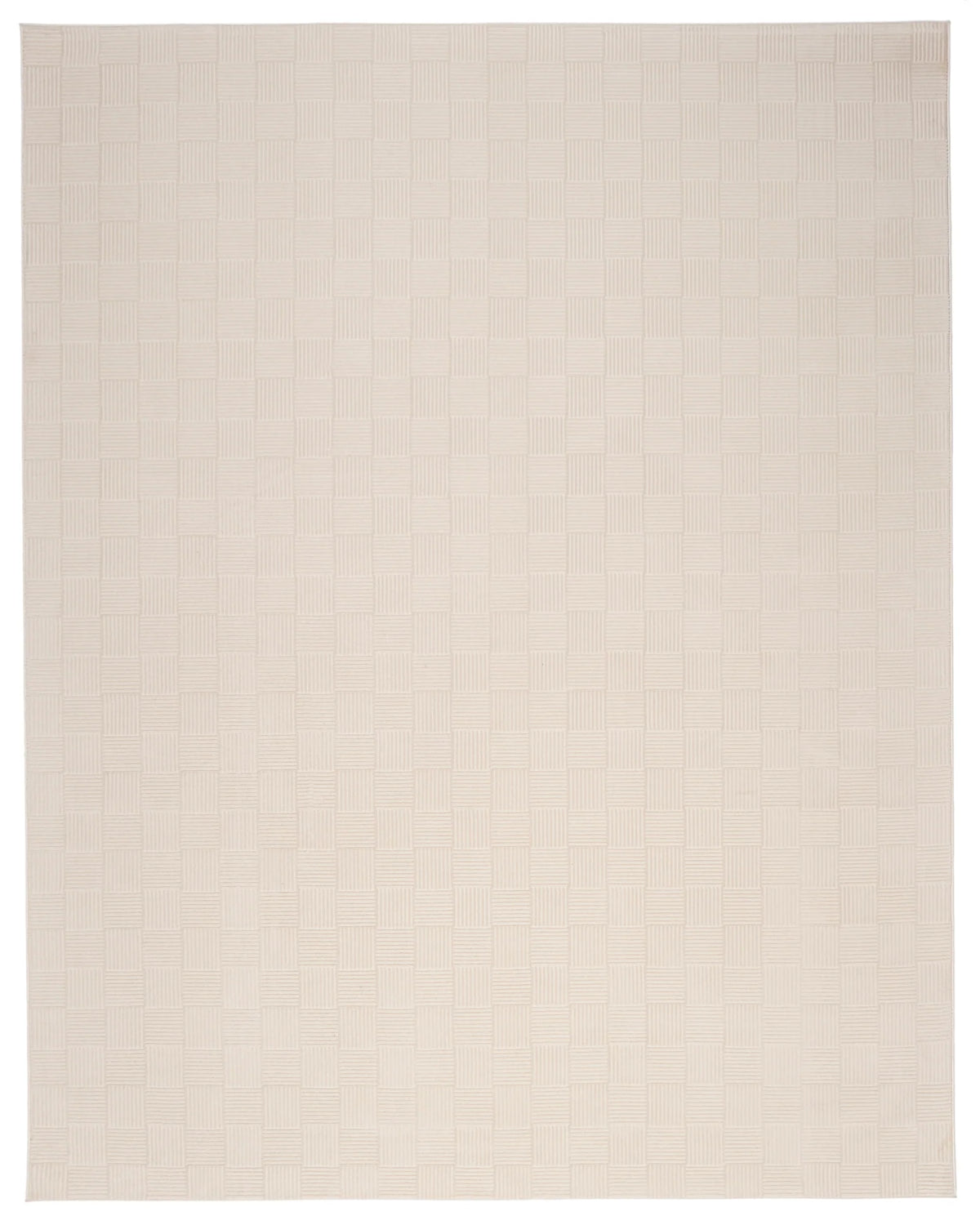 Washable Sage Green Geometric Rug, Recycled Polyester Medium-Pile Basketweave Design in Multiple Sizes